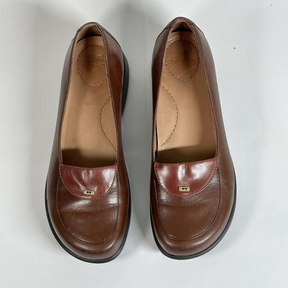 DANSKO Desiree Brown Leather Loafers Womens US Size 6.5-7 EU 37 Made In Brazil - Picture 2 of 16